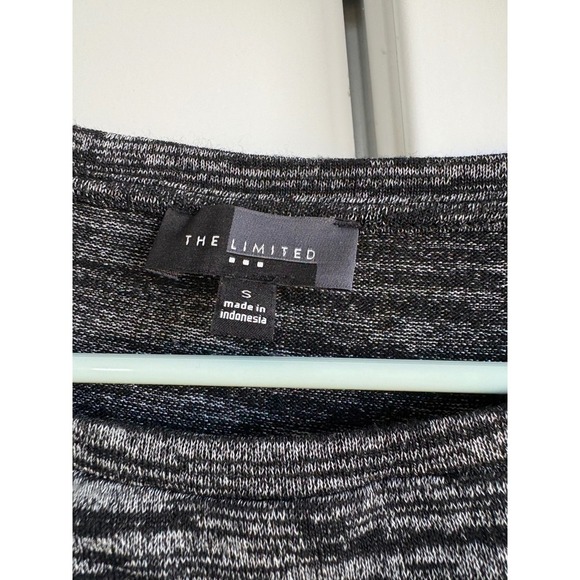 The Limited Womens Gray Black Marled 3/4‎ Sleeve Ruched Mini Dress Small - Picture 5 of 5